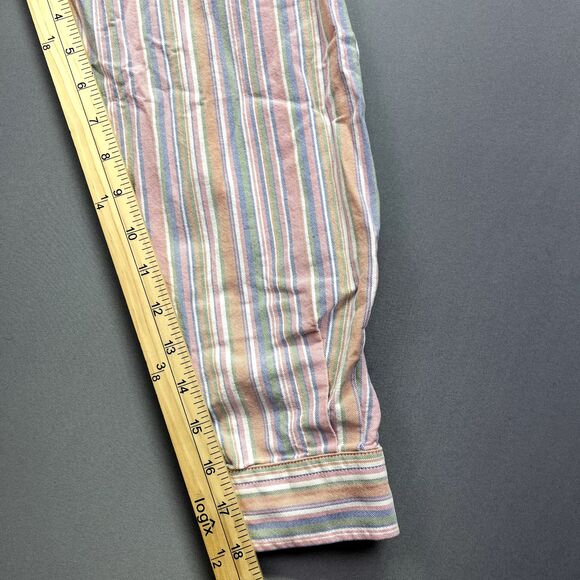 L.L. Bean Pastel Striped Button Down Shirt Sz‎ M Women's Cottagecore Farmhouse - Picture 7 of 11
